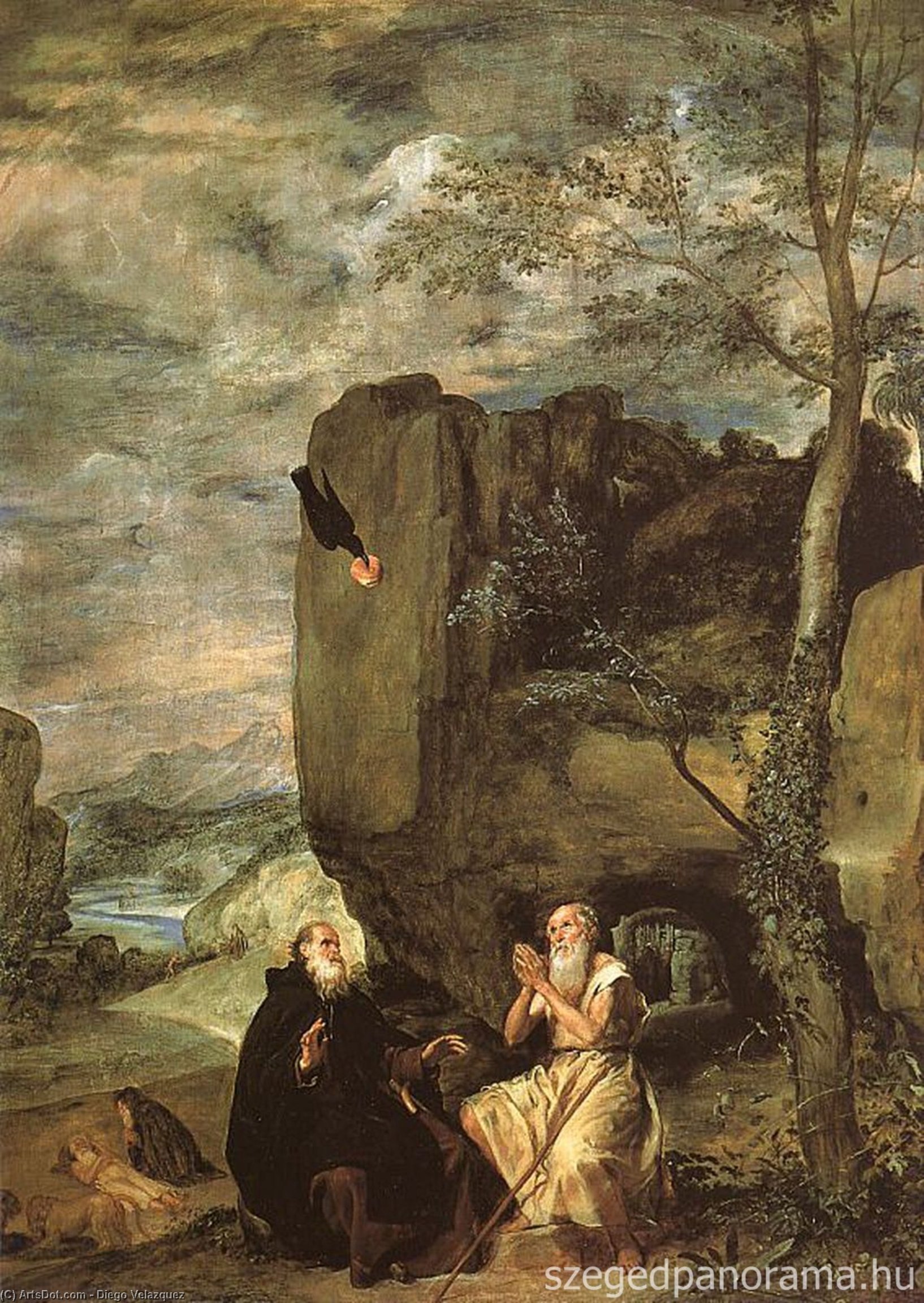 WikiOO.org - Encyclopedia of Fine Arts - Maľba, Artwork Diego Velazquez - Saint Anthony Abbot & Saint Paul the Hermit