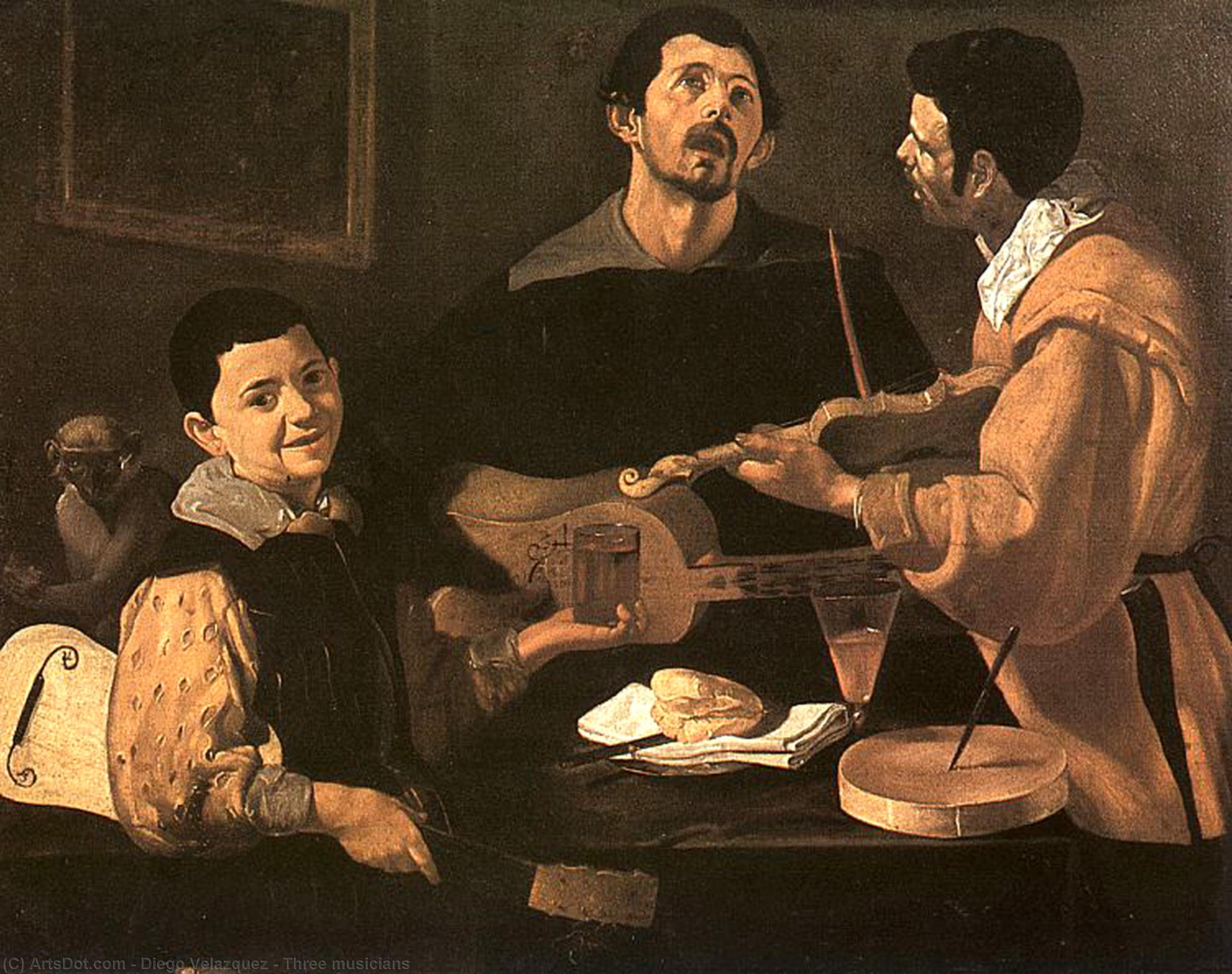 Wikioo.org - The Encyclopedia of Fine Arts - Painting, Artwork by Diego Velazquez - Three musicians