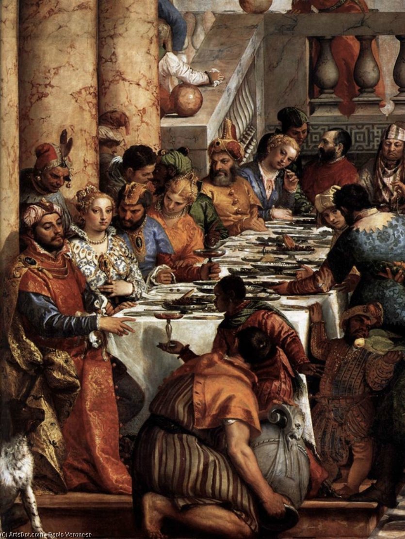 Wikioo.org - สารานุกรมวิจิตรศิลป์ - จิตรกรรม Paolo Veronese - The Wedding at Cana (detail)6