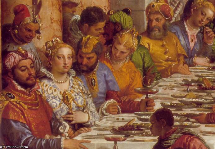 Wikioo.org – La Enciclopedia de las Bellas Artes - Pintura, Obras de arte de Paolo Veronese - Las bodas de Caná d -
