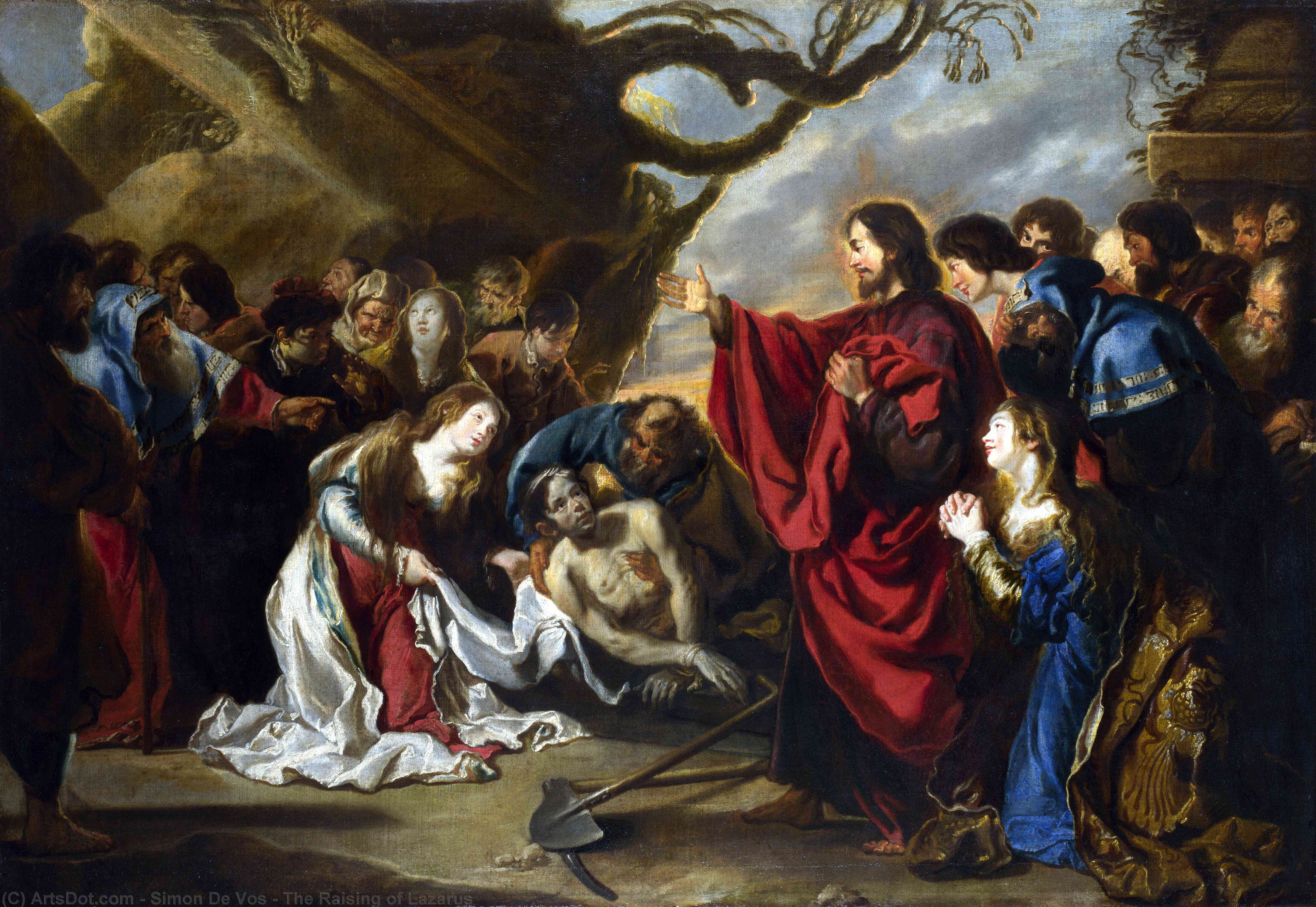 Wikioo.org - The Encyclopedia of Fine Arts - Painting, Artwork by Simon De Vos - The Raising of Lazarus