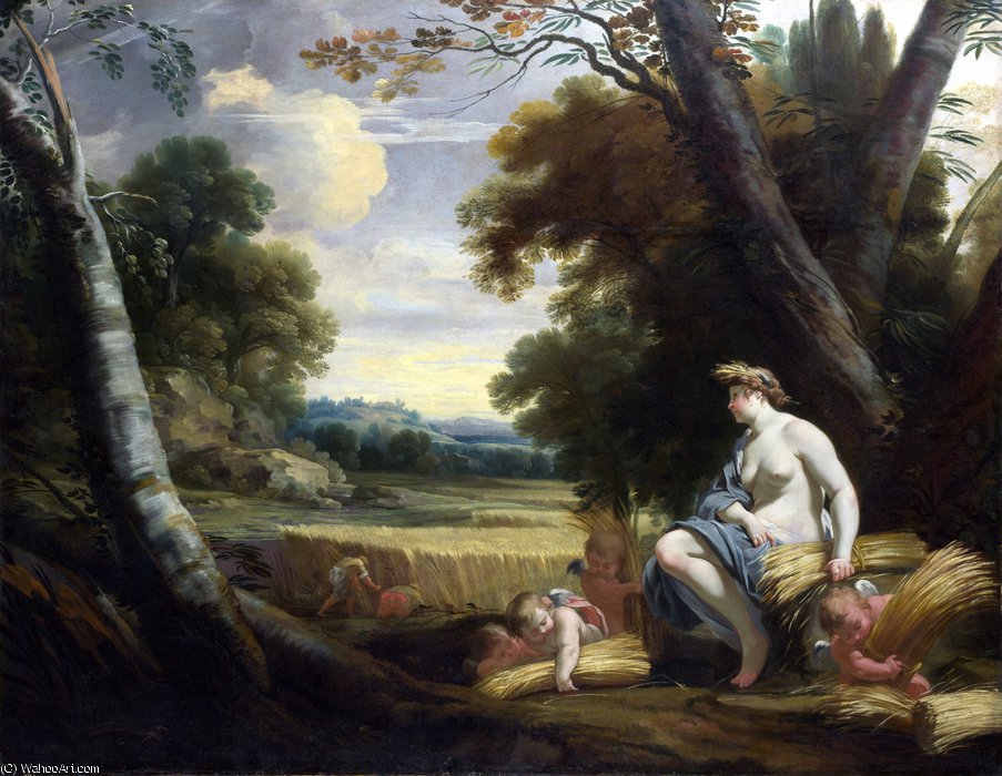 WikiOO.org - Encyclopedia of Fine Arts - Festés, Grafika Simon Vouet - Ceres and Harvesting Cupids