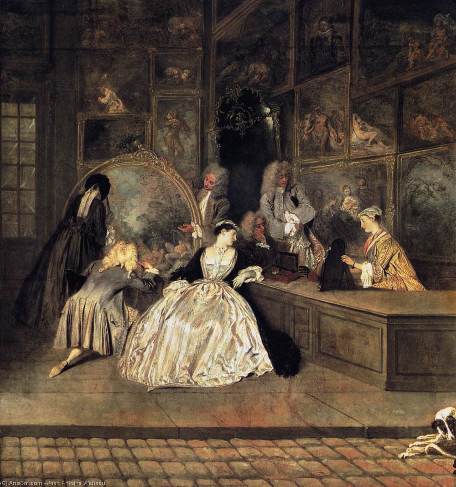 Wikioo.org - The Encyclopedia of Fine Arts - Painting, Artwork by Jean Antoine Watteau - Gersaint's shoping d2