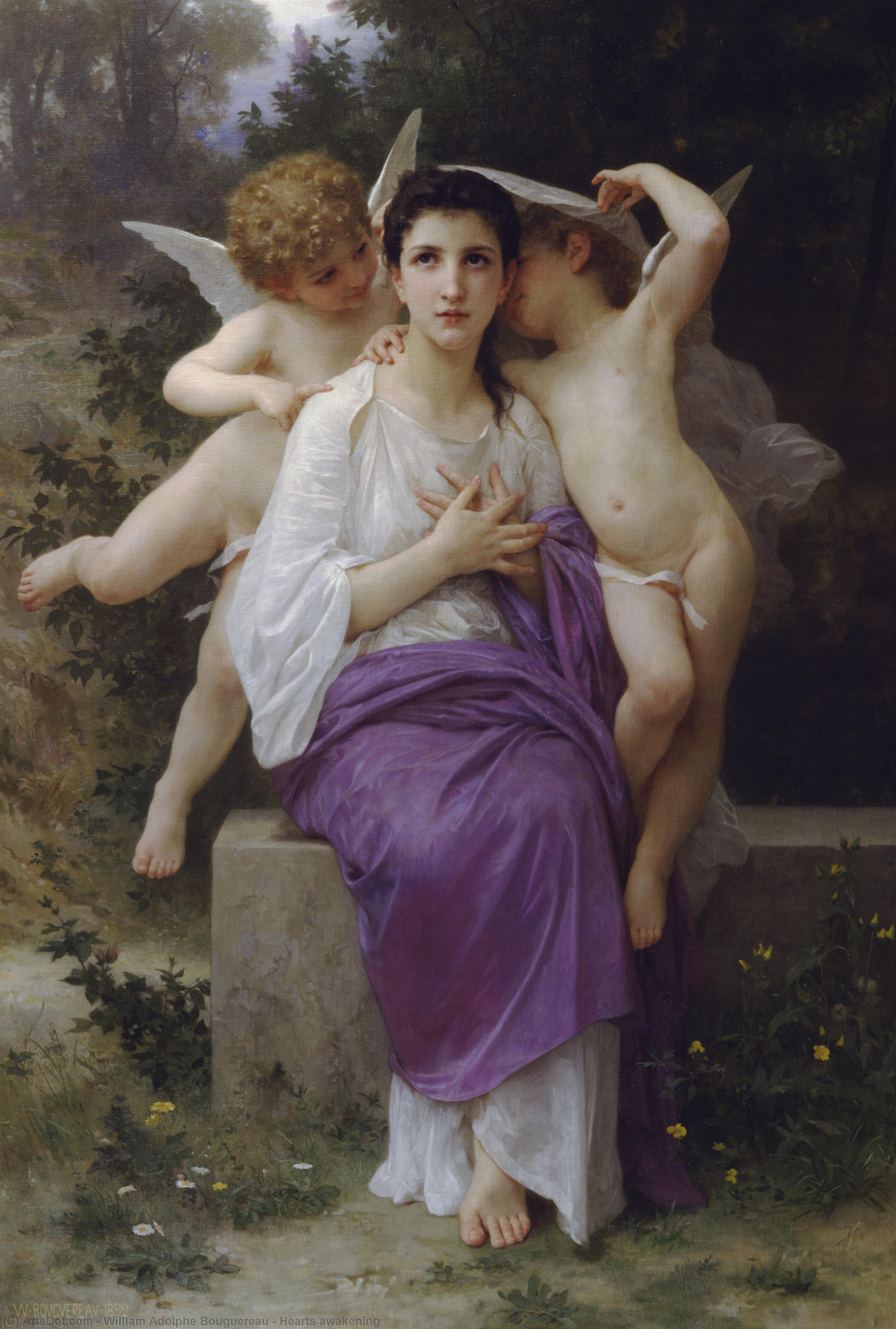 Wikioo.org - The Encyclopedia of Fine Arts - Painting, Artwork by William Adolphe Bouguereau - Hearts awakening