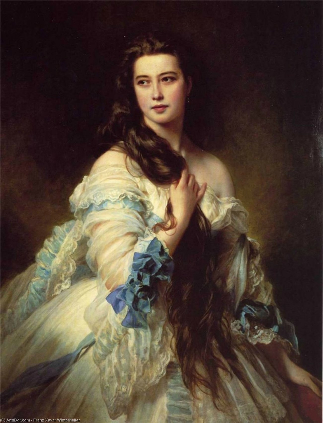Wikioo.org - The Encyclopedia of Fine Arts - Painting, Artwork by Franz Xaver Winterhalter - Mme Rimsky-Korsakov