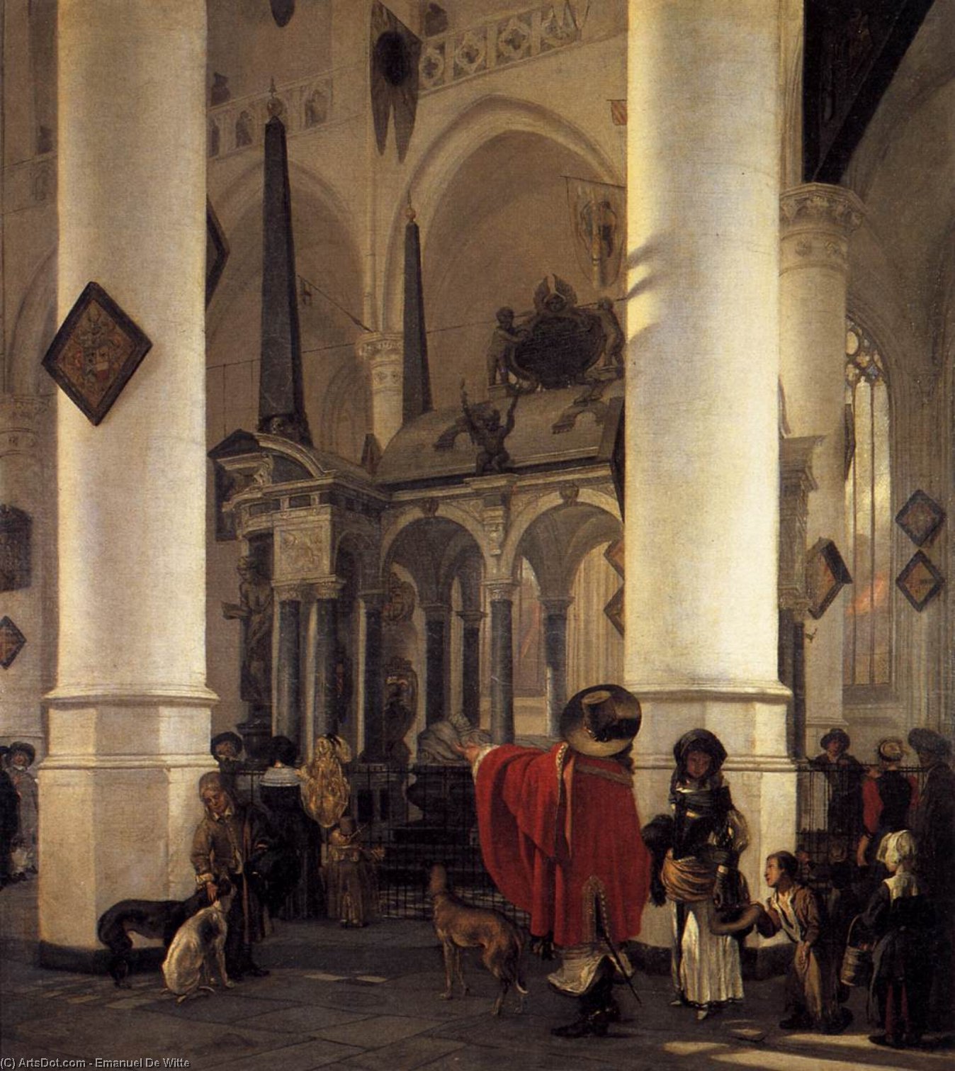 Wikioo.org - The Encyclopedia of Fine Arts - Painting, Artwork by Emanuel De Witte - View of the Tomb of Willem the Silent in the New Church in