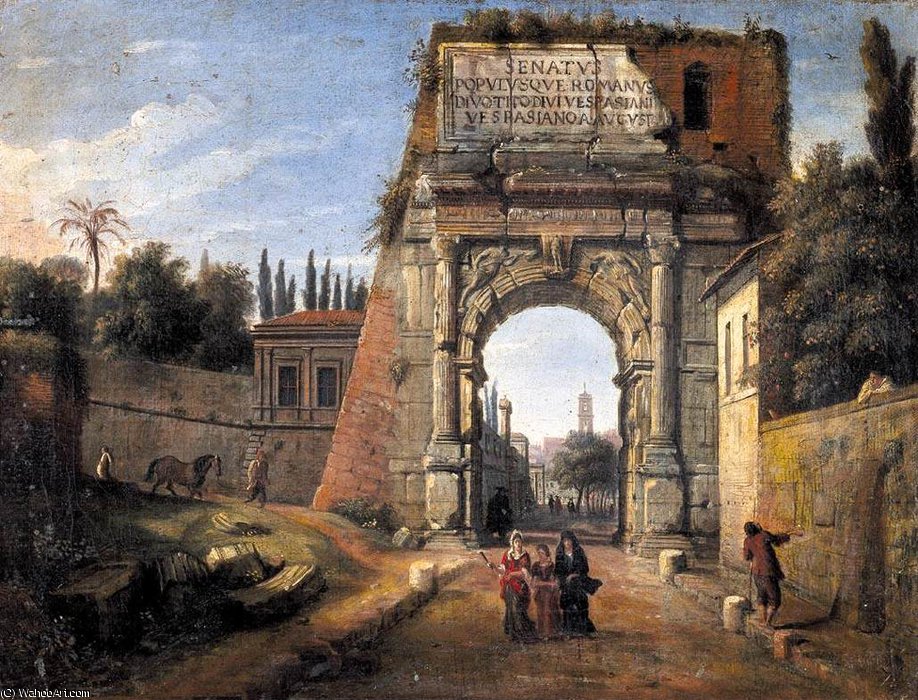 WikiOO.org - Εγκυκλοπαίδεια Καλών Τεχνών - Ζωγραφική, έργα τέχνης Gaspar Van Wittel (Caspar Andriaans Van Wittel) - View of the Arch of Titus