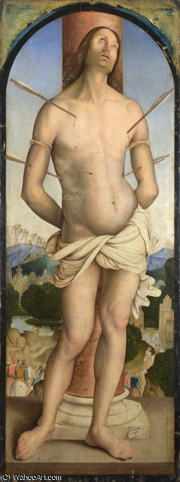 Wikioo.org - สารานุกรมวิจิตรศิลป์ - จิตรกรรม Bernardino Di Bosio Zaganelli - Saint sebastian