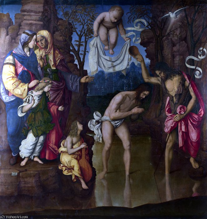 Wikioo.org - The Encyclopedia of Fine Arts - Painting, Artwork by Francesco Di Bosio Zaganelli - The Baptism of Christ