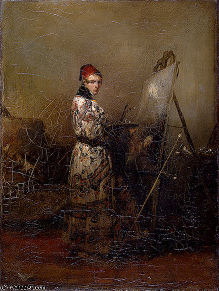 Wikioo.org - The Encyclopedia of Fine Arts - Painting, Artwork by Alexandre Gabriel Decamps - Descamps Self Portrait early