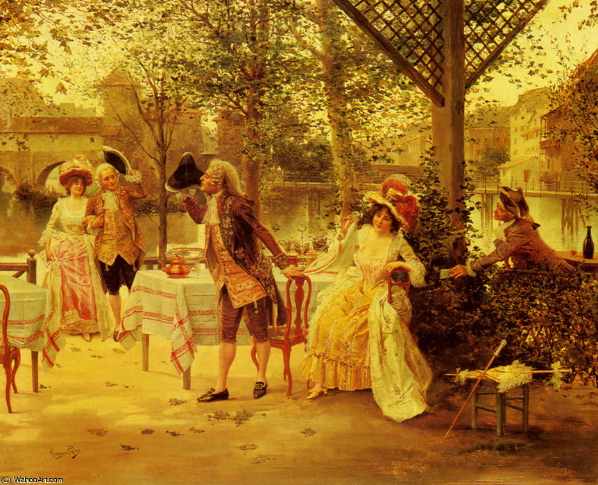 WikiOO.org - Encyclopedia of Fine Arts - Schilderen, Artwork Alonso Perez - A cafe by the river