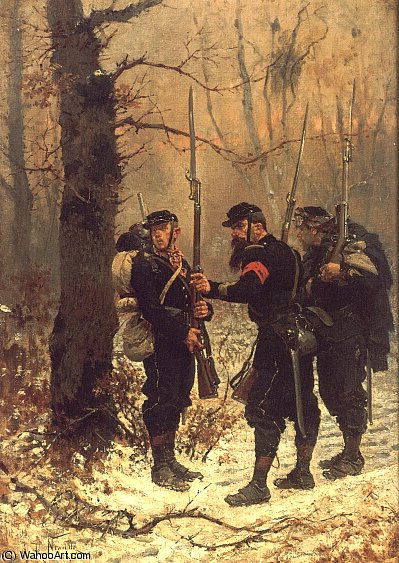 Wikioo.org - The Encyclopedia of Fine Arts - Painting, Artwork by Alphonse Marie Adolphe De Neuville - The post of danger