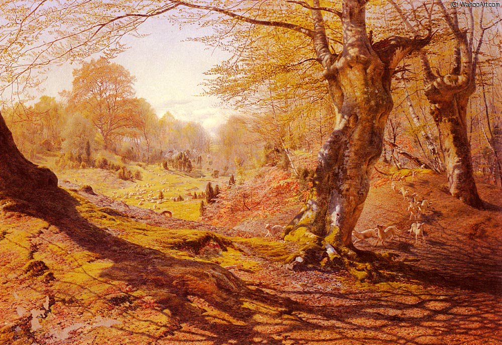 Wikioo.org – La Enciclopedia de las Bellas Artes - Pintura, Obras de arte de Andrew Maccallum - Seasons_In_The_Wood Primavera