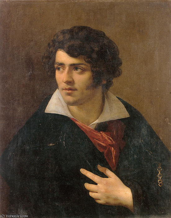 Wikioo.org – La Enciclopedia de las Bellas Artes - Pintura, Obras de arte de Anne Louis Girodet De Roucy Trioson - Retrato de un hombre joven