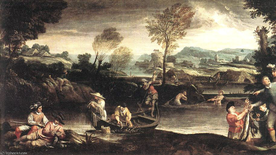 Wikioo.org - The Encyclopedia of Fine Arts - Painting, Artwork by Annibale Carracci - Fishing