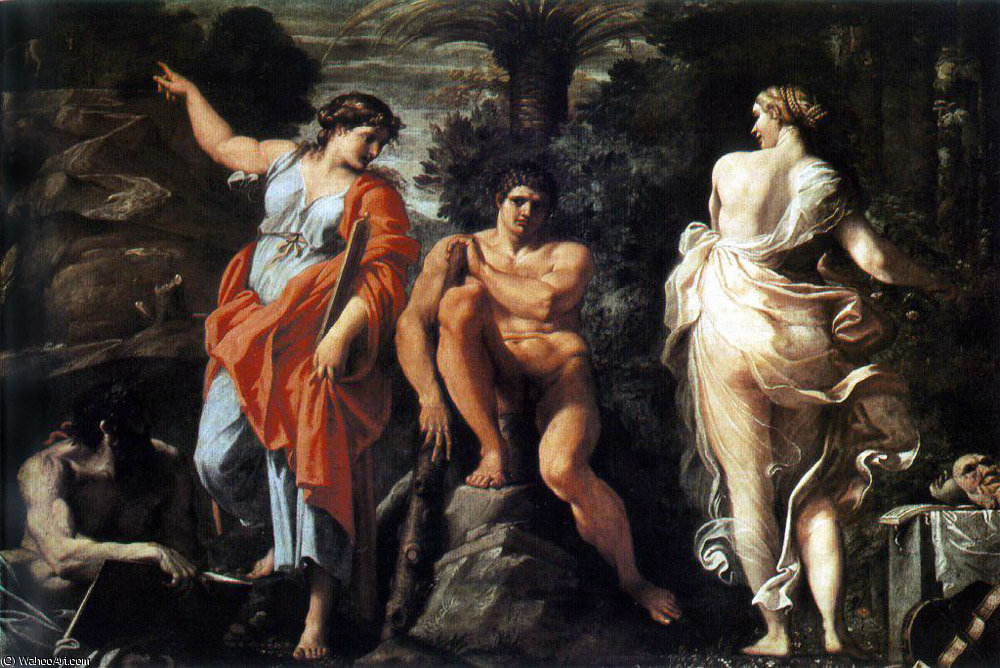 Wikioo.org - The Encyclopedia of Fine Arts - Painting, Artwork by Annibale Carracci - The Choice of Heracles