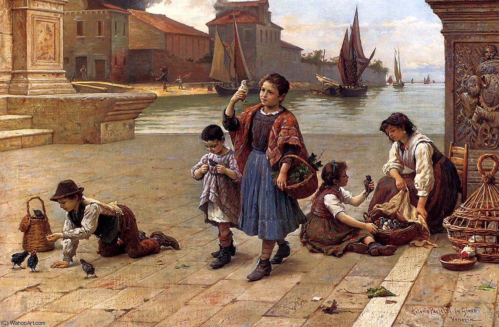 Wikioo.org - The Encyclopedia of Fine Arts - Painting, Artwork by Antonio Paoletti - The bird seller