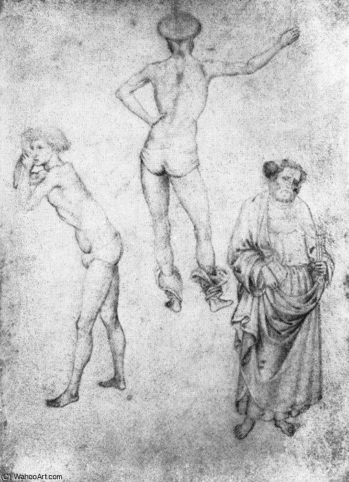 WikiOO.org - Enciklopedija dailės - Tapyba, meno kuriniai Pisanello - Nude men and st peter
