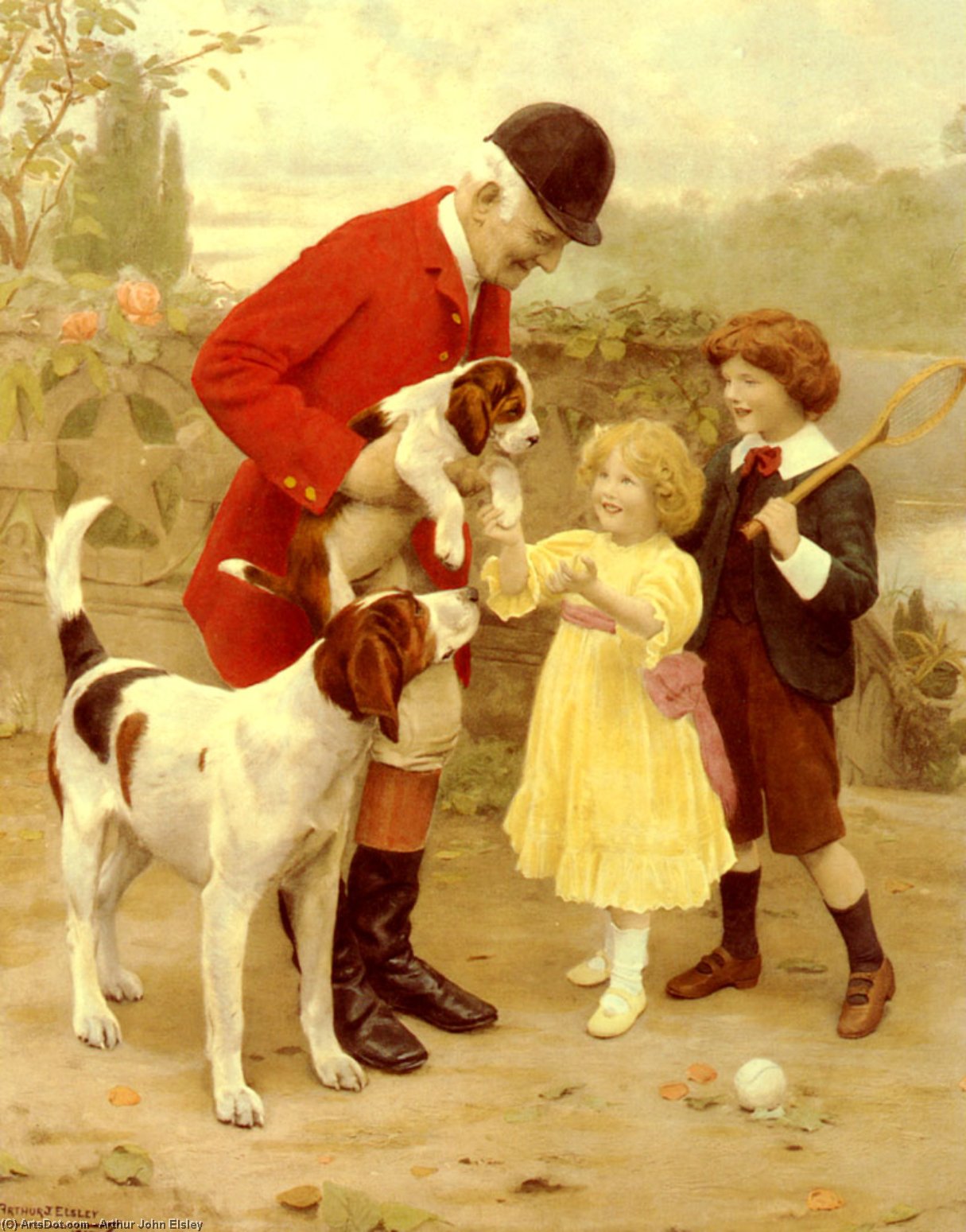 Wikioo.org - The Encyclopedia of Fine Arts - Painting, Artwork by Arthur John Elsley - The huntsmans pet