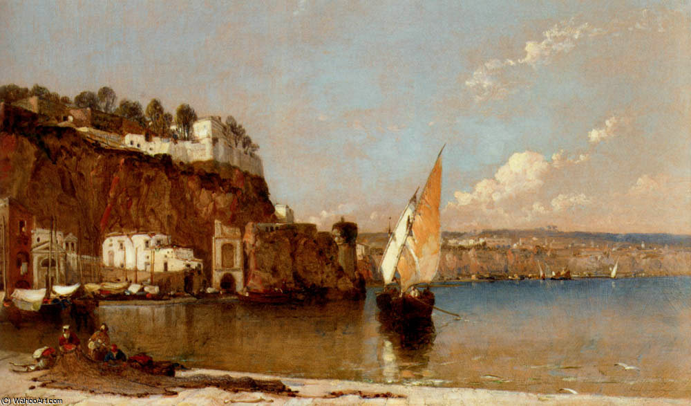 WikiOO.org - Енциклопедія образотворчого мистецтва - Живопис, Картини
 Arthur Joseph Meadows - Sorrento bay of naples