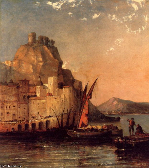 Wikioo.org - Encyklopedia Sztuk Pięknych - Malarstwo, Grafika Arthur Joseph Meadows - The gulf of salerno amalfi coast