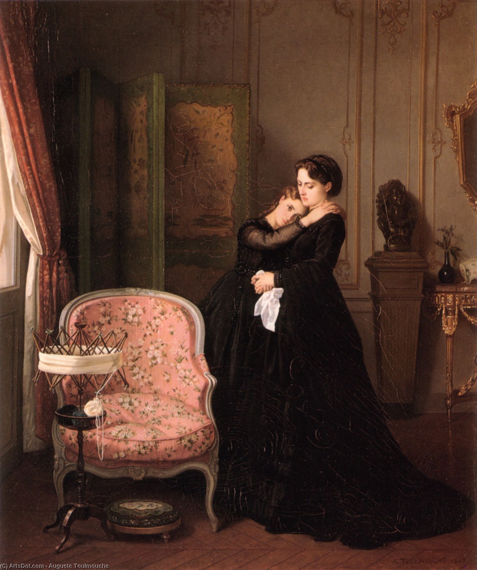 Wikioo.org - The Encyclopedia of Fine Arts - Painting, Artwork by Auguste Toulmouche - Consolation