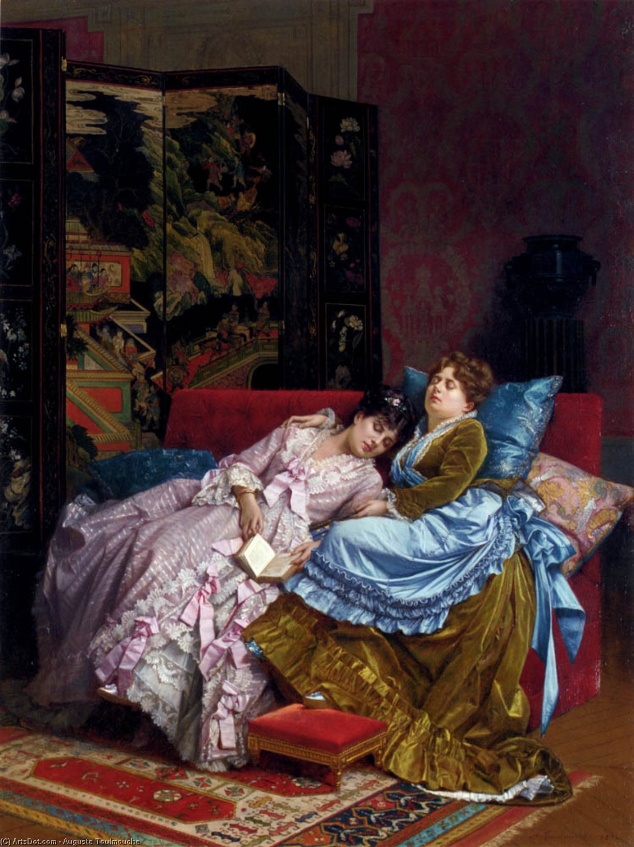 Wikioo.org - The Encyclopedia of Fine Arts - Painting, Artwork by Auguste Toulmouche - An afternoon idyll