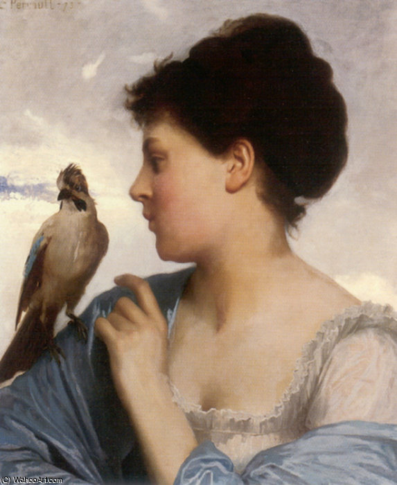 WikiOO.org - 百科事典 - 絵画、アートワーク Léon Jean Bazille Perrault - 鳥の魅惑