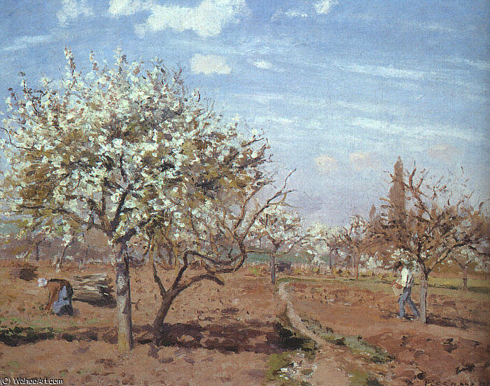 WikiOO.org - Encyclopedia of Fine Arts - Malba, Artwork Camille Pissarro - Orchard in Bloom at Louveciennes