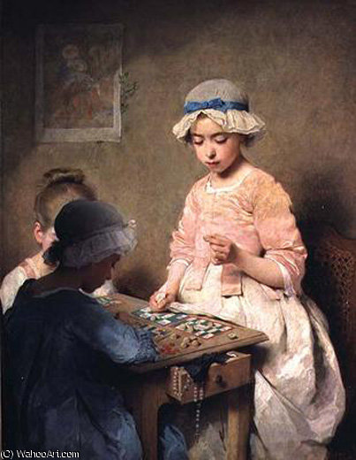 Wikioo.org - The Encyclopedia of Fine Arts - Painting, Artwork by Charles Chaplin - The game of lotto