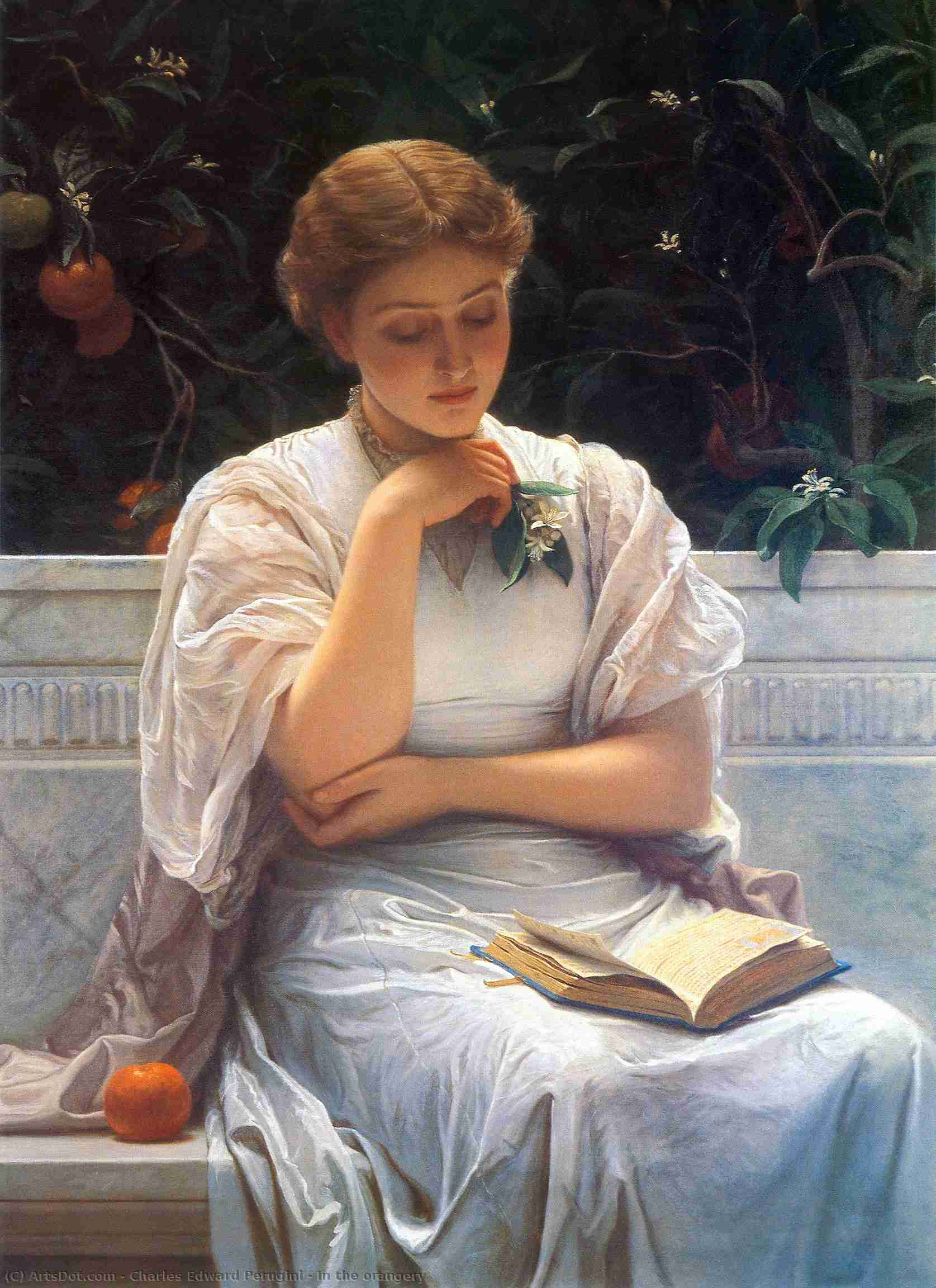 WikiOO.org - Enciclopédia das Belas Artes - Pintura, Arte por Charles Edward Perugini - In the orangery