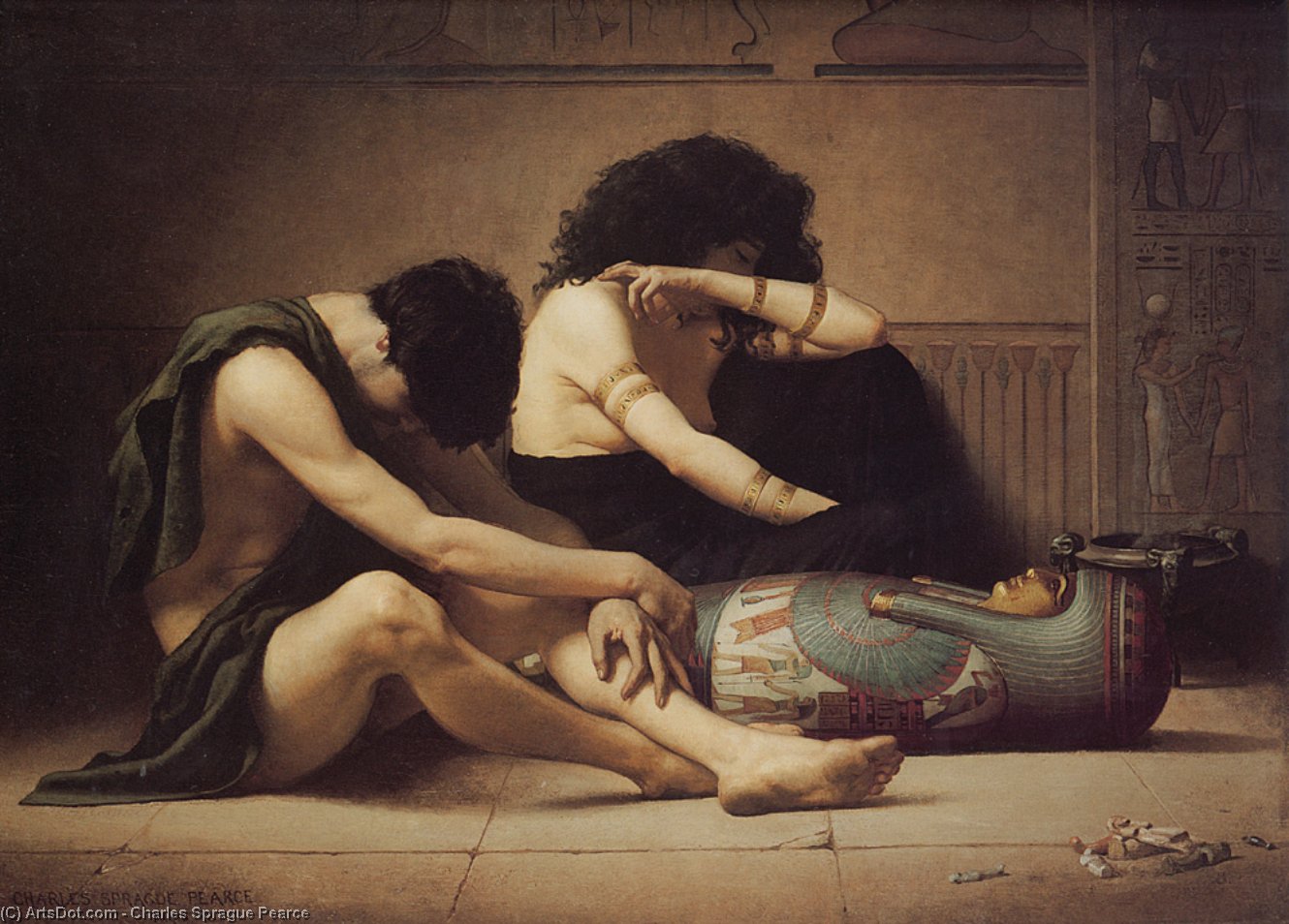 Wikioo.org - The Encyclopedia of Fine Arts - Painting, Artwork by Charles Sprague Pearce - C S The Death of the First Born