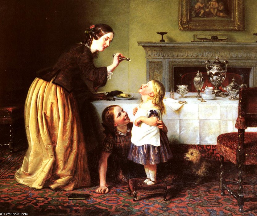 WikiOO.org - Encyclopedia of Fine Arts - Maľba, Artwork Charles West Cope - Breakfast time