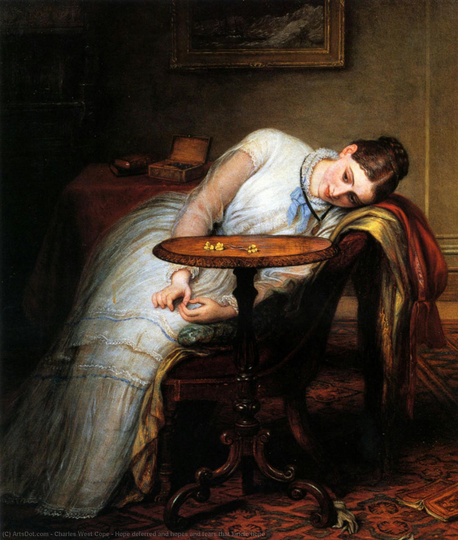 Wikioo.org - The Encyclopedia of Fine Arts - Painting, Artwork by Charles West Cope - Hope deferred and hopes and fears that kindle hope
