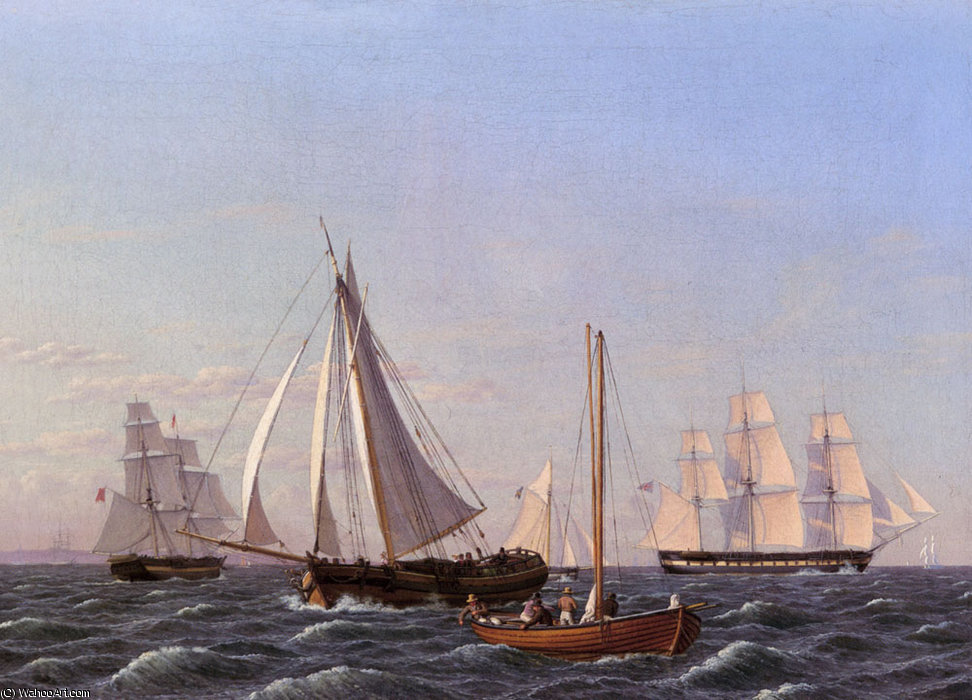 WikiOO.org - Güzel Sanatlar Ansiklopedisi - Resim, Resimler Christoffer Wilhelm Eckersberg - Sailing ships
