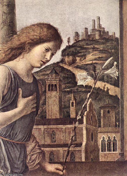 Wikioo.org - The Encyclopedia of Fine Arts - Painting, Artwork by Giovanni Battista Cima Da Conegliano - The Annunciation detail