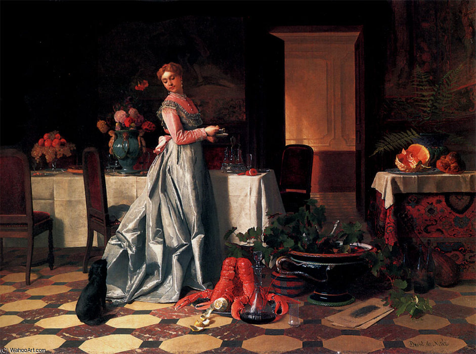 WikiOO.org - Εγκυκλοπαίδεια Καλών Τεχνών - Ζωγραφική, έργα τέχνης David Emile Joseph De Noter - Preparing The Banquet copy