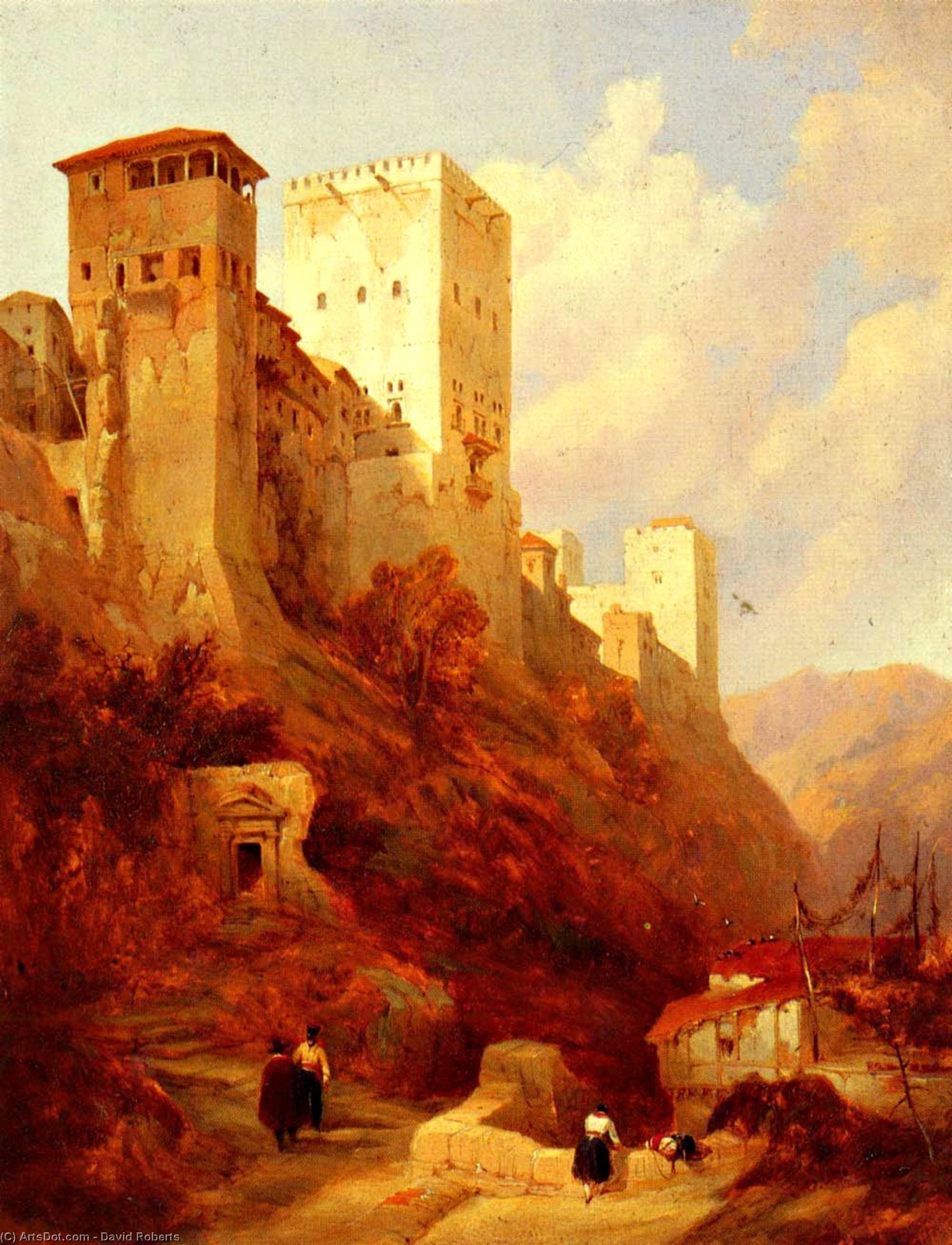 WikiOO.org - Εγκυκλοπαίδεια Καλών Τεχνών - Ζωγραφική, έργα τέχνης David Roberts - Tower of comares, alhambra, granada