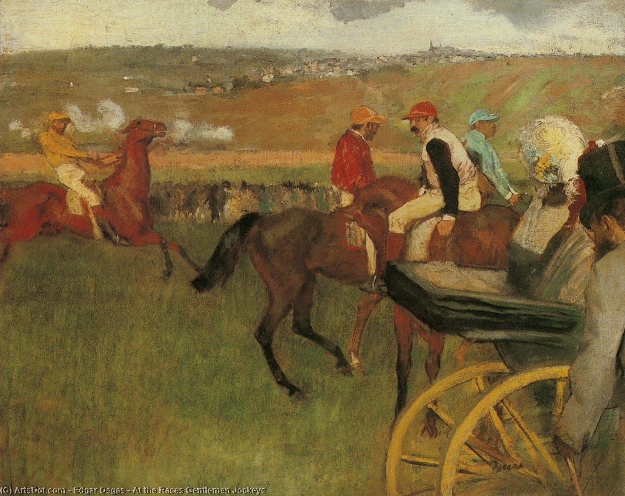WikiOO.org - Enciklopedija dailės - Tapyba, meno kuriniai Edgar Degas - At the Races Gentlemen Jockeys