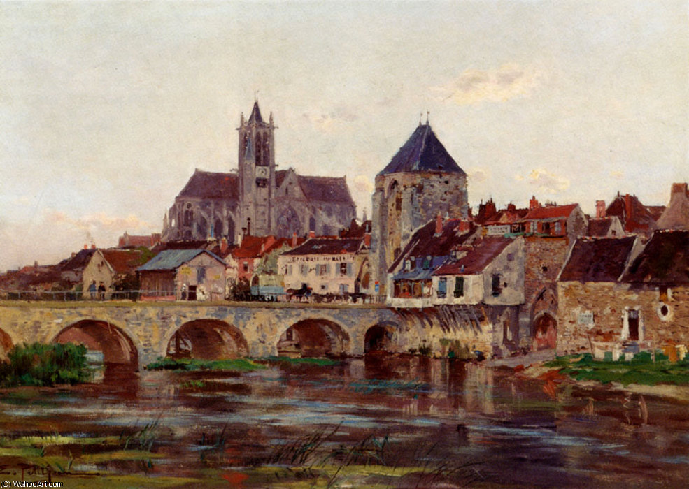 Wikioo.org - The Encyclopedia of Fine Arts - Painting, Artwork by Edmond Marie Petitjean - View of moret sur loing