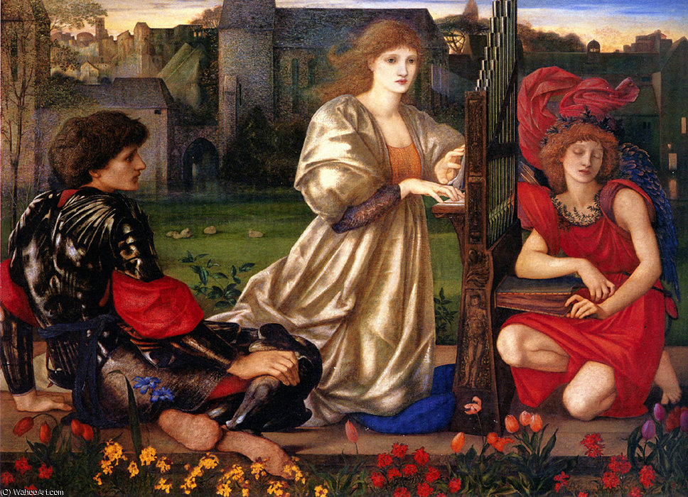 Wikioo.org - The Encyclopedia of Fine Arts - Painting, Artwork by Edward Coley Burne-Jones - Le Chant d-Amour (Song of Love)