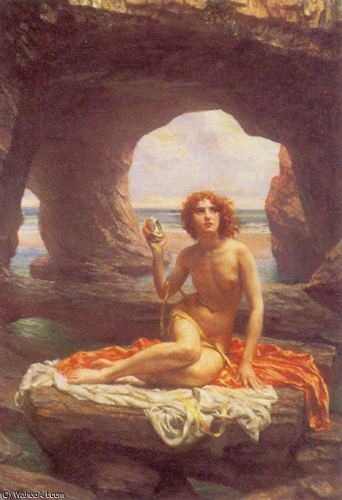 Wikioo.org - The Encyclopedia of Fine Arts - Painting, Artwork by Edward John Poynter - At low tide AMK