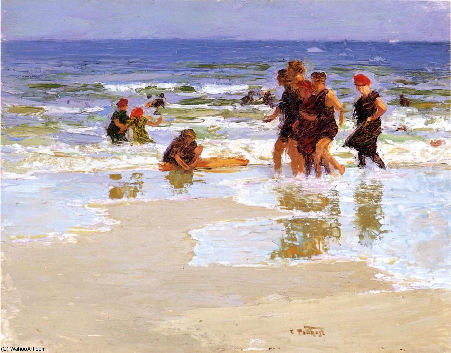 Wikioo.org - The Encyclopedia of Fine Arts - Painting, Artwork by Edward Henry Potthast - At the Seashore