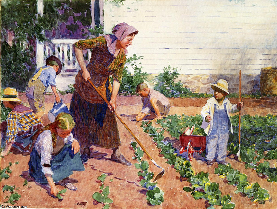 Wikioo.org – L'Encyclopédie des Beaux Arts - Peinture, Oeuvre de Edward Henry Potthast - Dans le jardin