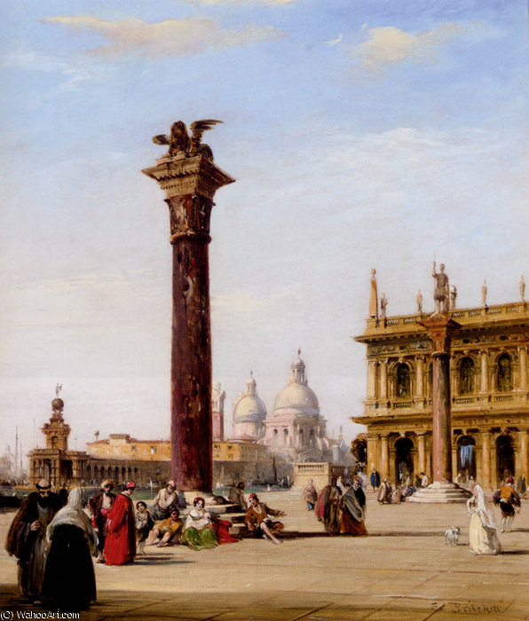 Wikioo.org – L'Enciclopedia delle Belle Arti - Pittura, Opere di Edward Pritchett - La Piazzetta st segna venezia