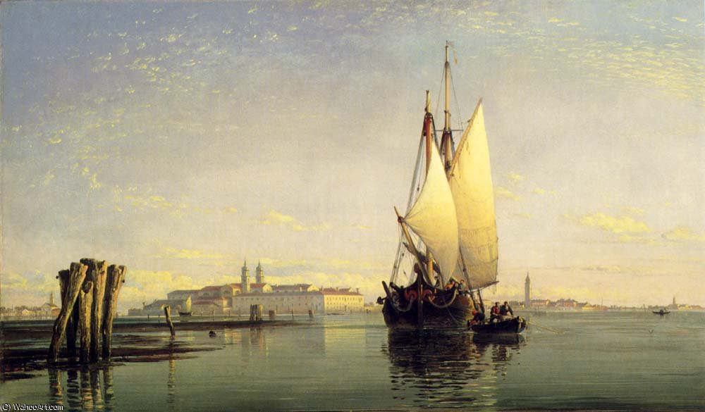Wikioo.org – L'Encyclopédie des Beaux Arts - Peinture, Oeuvre de Edward William Cooke - Sur la lagune de Venise