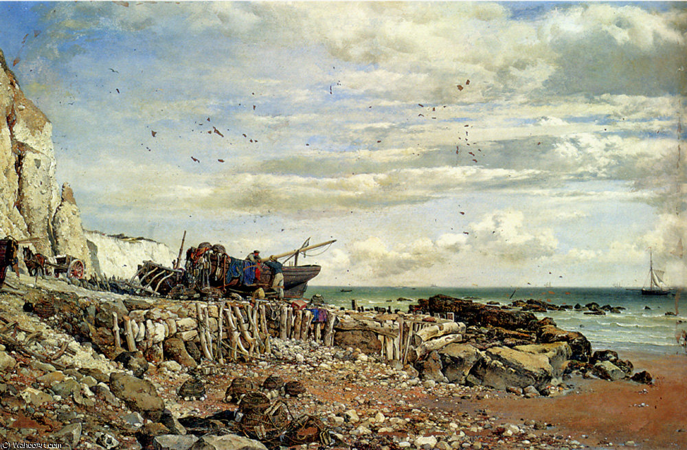 Wikioo.org - The Encyclopedia of Fine Arts - Painting, Artwork by Edward William Cooke - The undercliff at bonchurch isle of wight