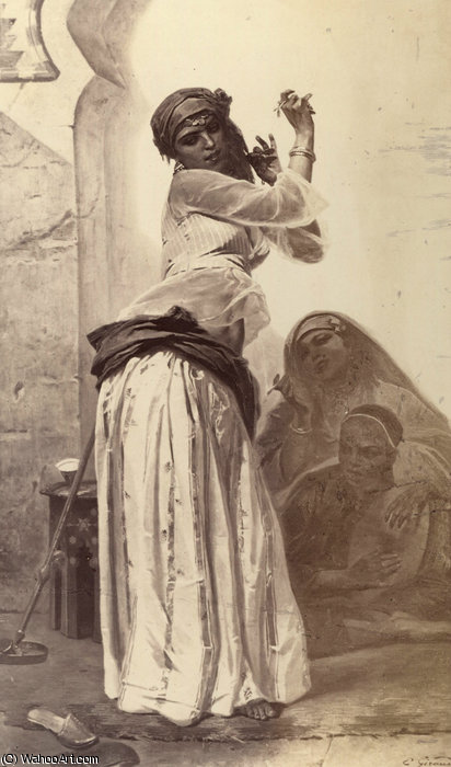 Wikioo.org - The Encyclopedia of Fine Arts - Painting, Artwork by Eugene Pierre Francois Giraud - Une danseuse de cairo