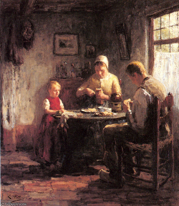 WikiOO.org - אנציקלופדיה לאמנויות יפות - ציור, יצירות אמנות Evert Pieters - The afternoon meal