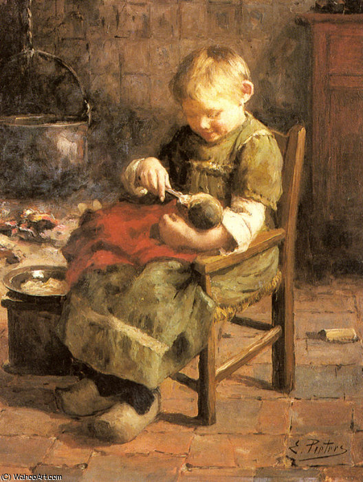 Wikioo.org – L'Enciclopedia delle Belle Arti - Pittura, Opere di Evert Pieters - Le bambole di cena
